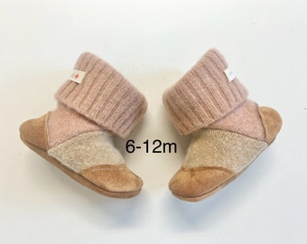 Girl baby slippers baby booties baby shoes soft sole shoe wool bootie  baby gift for baby baby shower gift 6-12 months infant slippers