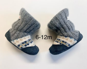 baby slippers baby booties baby shoes soft sole shoe wool bootie  baby gift for baby baby shower gift 6-12 months infant slippers