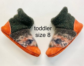 Felted kids slippers | children’s wool slippers |toddler slippers | warm slippers | wool socks | leather slippers | wool slippers