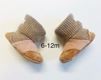 baby slippers baby booties baby shoes soft sole shoe wool bootie  baby gift for baby baby shower gift 6-12 months infant slippers