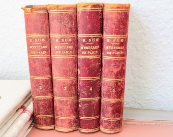 Französisches Antiquarium Bücher Set: Mysteries of Paris, Ausgabe 1845