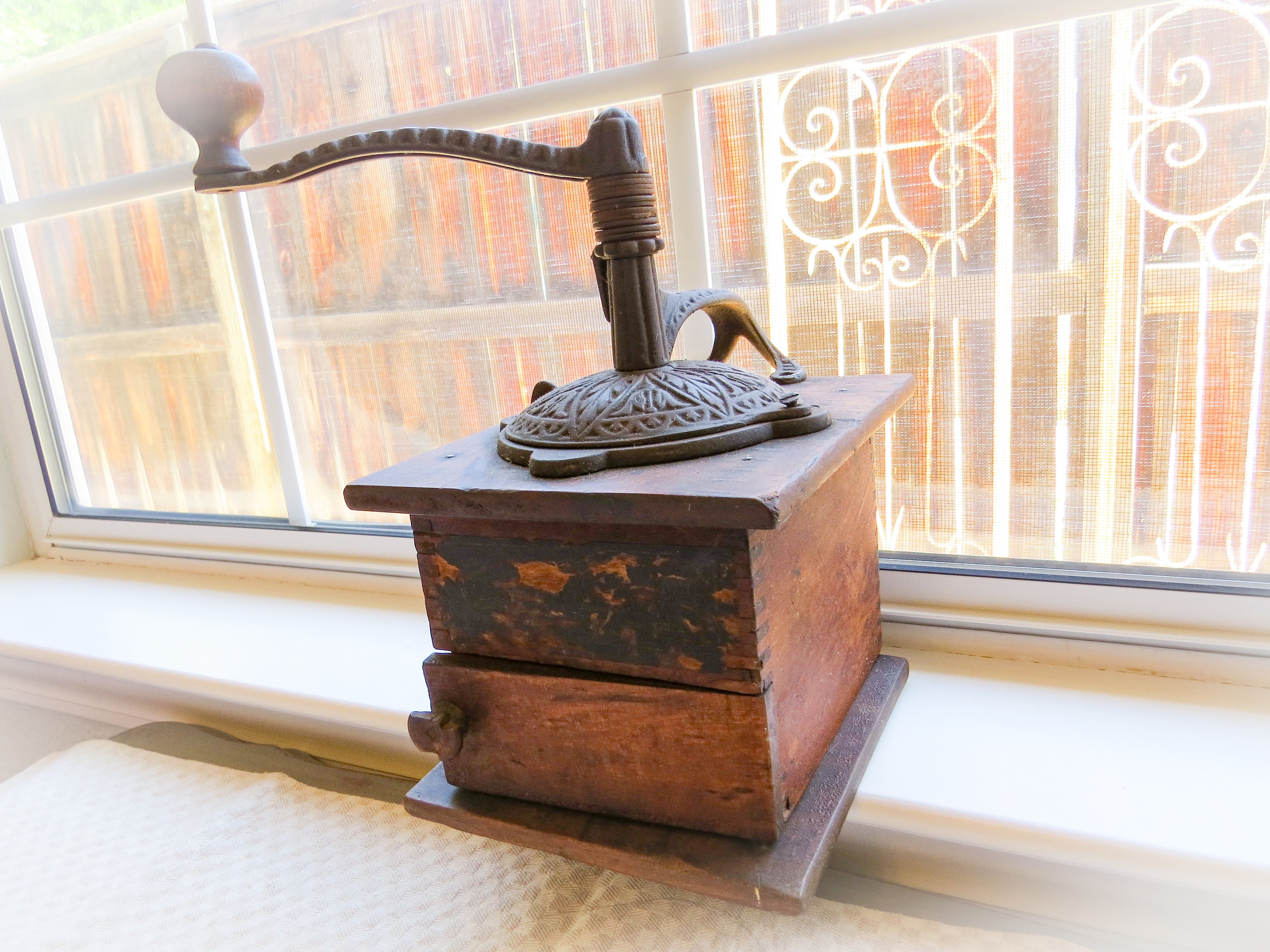 Antique Waddle's Coffee Grinder: Cast Iron \u0026 Wood, Patented 1888 - Etsy, image size:3000x2250
