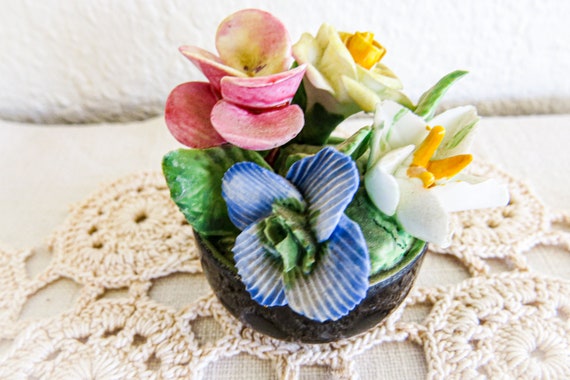 Vintage Coalport Bone China Flower Bouquet - Miniature Porcelain