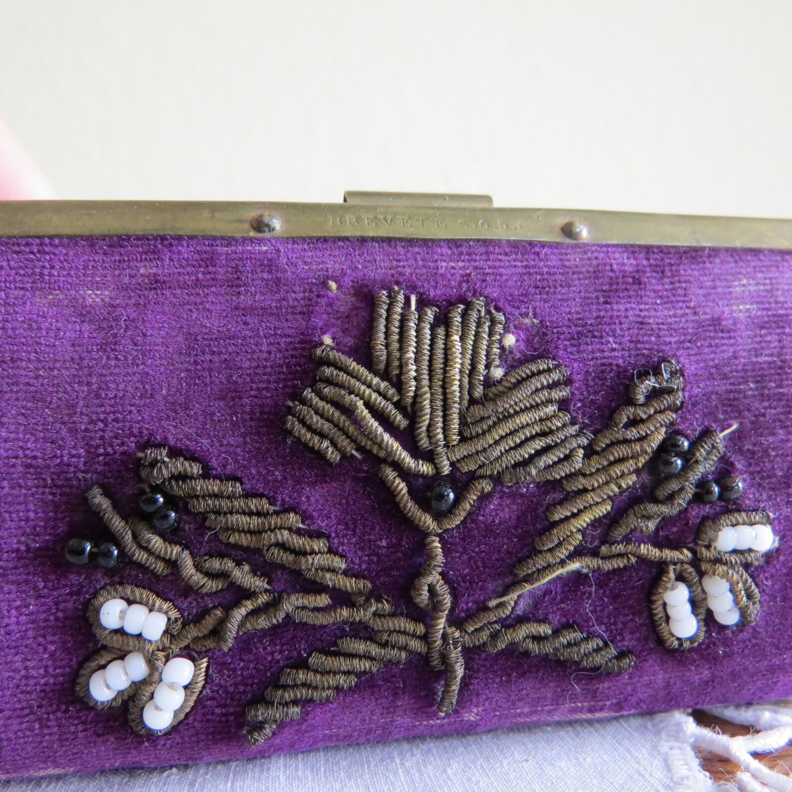 Antique French Coin Purse From France Made With Purple Velvet Etsy