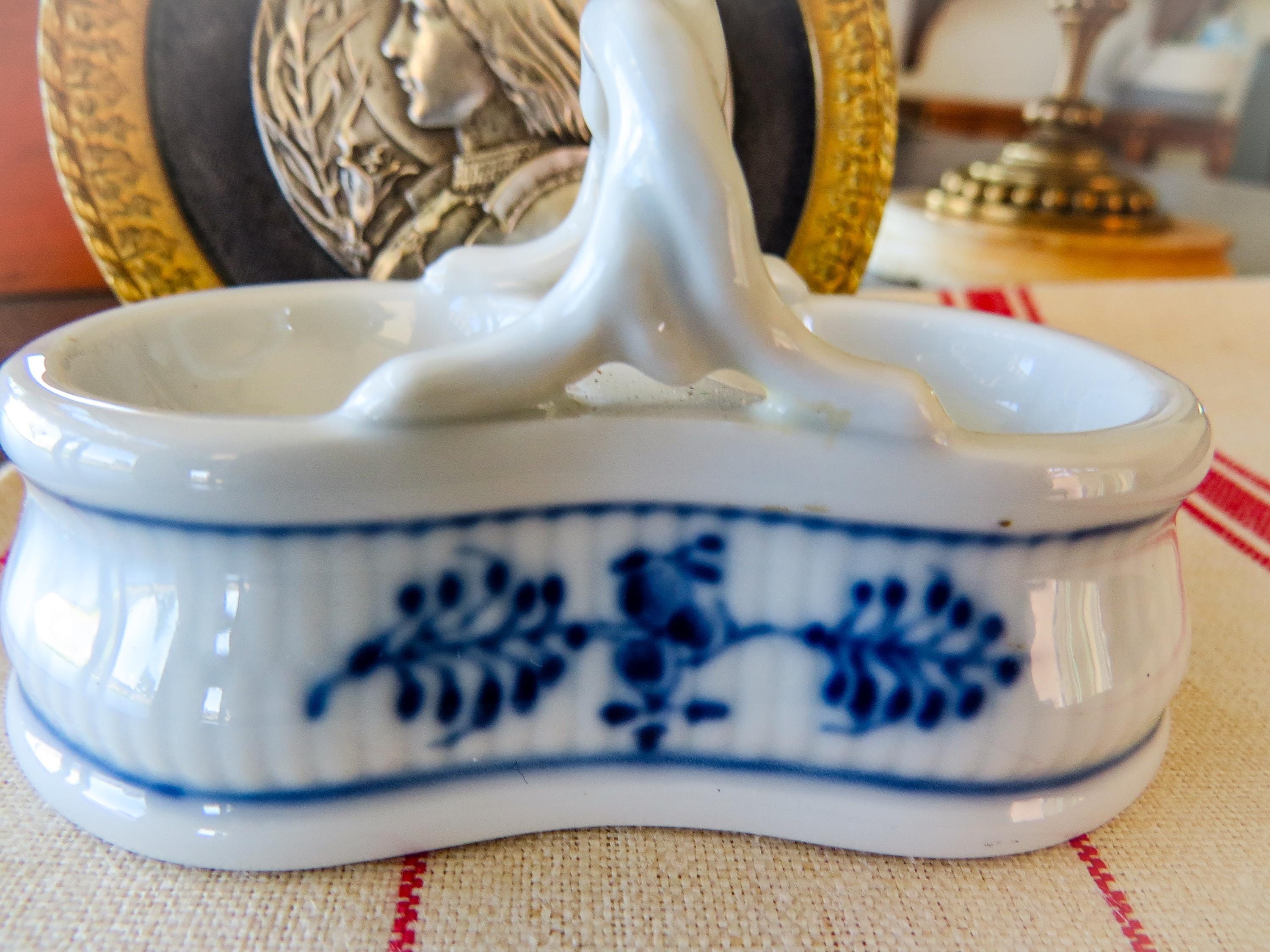 ロイヤルコペンハーゲン ダブルソルトセラー：ブルーフローラル磁器