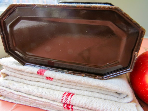 French Enamel Lunch Box Lunchbox, Wire Bale Handl… - image 8