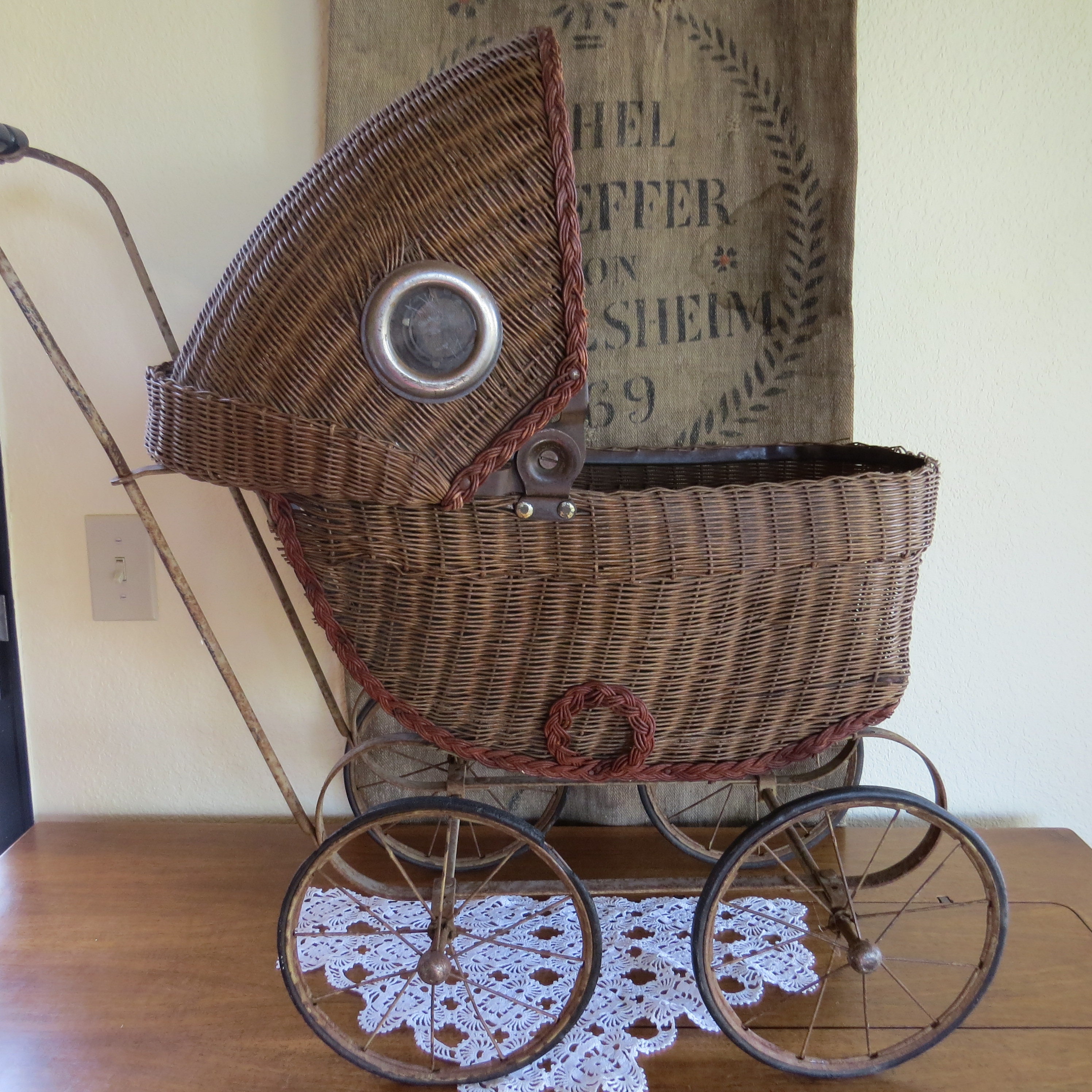 Vintage Doll Carriage Buggy Stroller Pram with Sun Etsy
