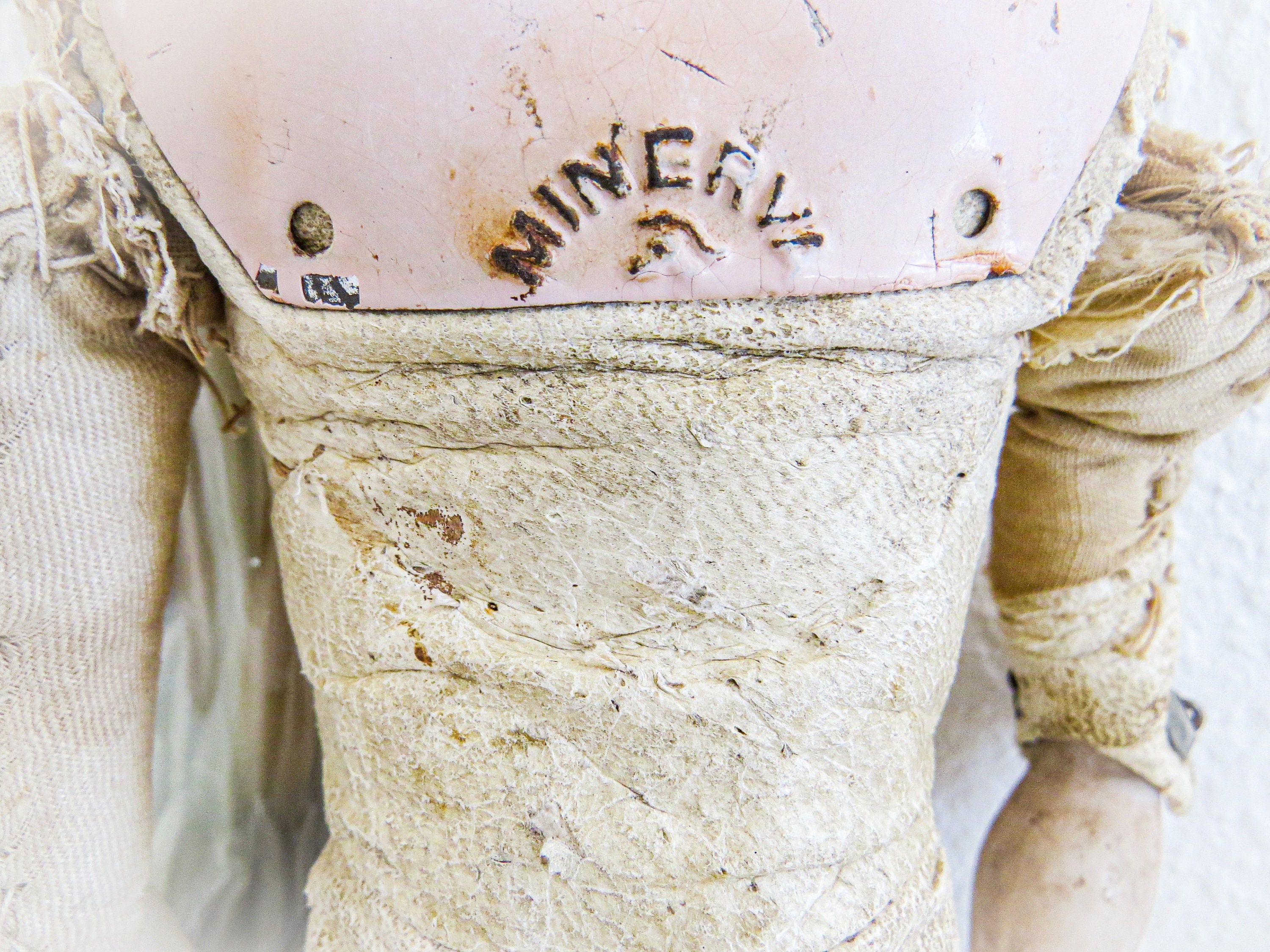 Antique Minerva Doll: Metal Head, Kid Leather Body, Marked Germany