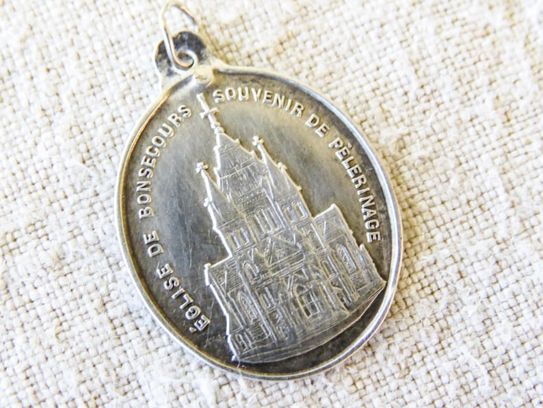 Antique French Sterling Silver Medal Notre Dame De Bonsecours Belgium ...