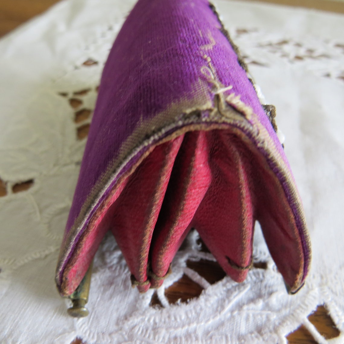Antique French Coin Purse From France Made With Purple Velvet Etsy