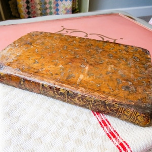Antique Book in French Antiquarian Leather Bound Book from Year 1757. France History of Diocese of Paris, Volume 8. Families, Names, Castles