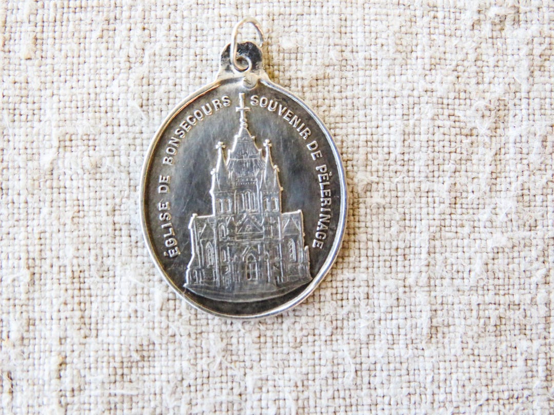 Antique French Sterling Silver Medal Notre Dame De Bonsecours Belgium ...