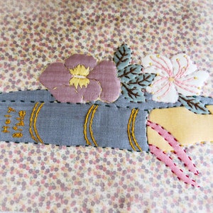 Holy Bible Organza Felt Applique Embroidery, 1970&#39;s, with Loops for Wall Hanging, Organza,Gingham Backing. Clean, Ironed, Perfect Condition.