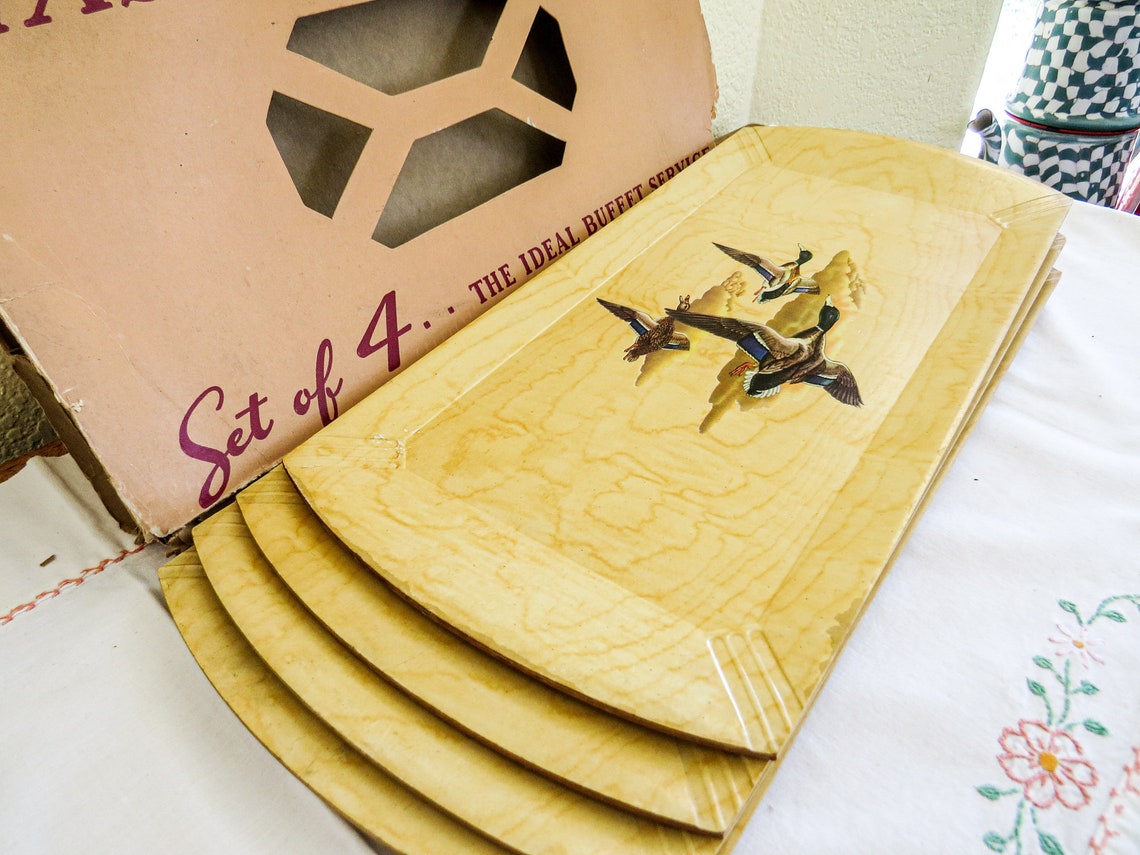 Haskelite Hasko Deluxe Lap Trays Set of 4 Vintage The Etsy