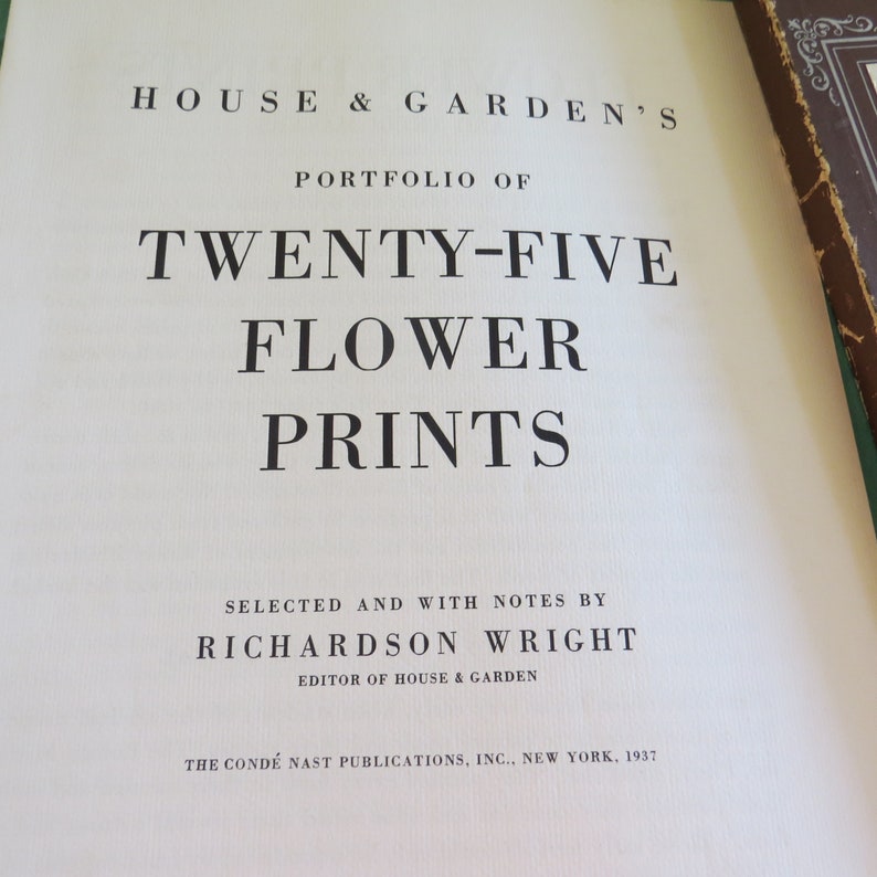 New York 1937 Victorian Designs House /& Garden/'s Portfolio of FLOWER PRINTS 25 Flower Prints and Their Makers Cond\u00e9 Nast Publications Inc