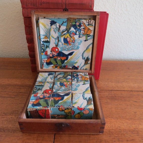 vintage children's wooden puzzles