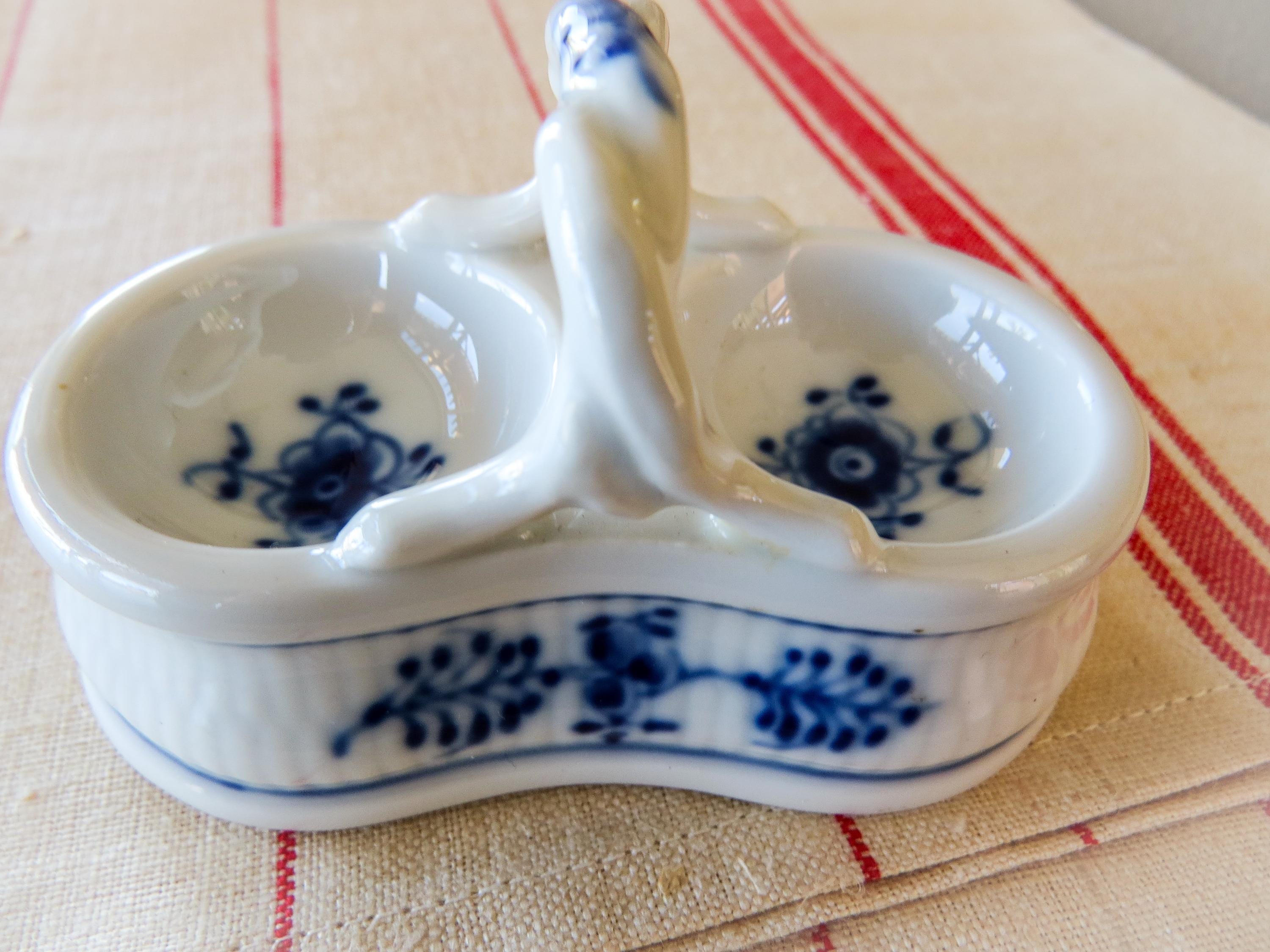 ロイヤルコペンハーゲン ダブルソルトセラー：ブルーフローラル磁器