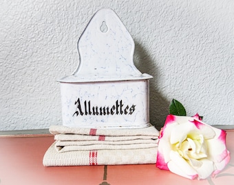 フランス アンティーク ホーロー マッチボックス ALLUMETTES フランス アンティーク ホーロー マッチボックス ALLUMETTES
