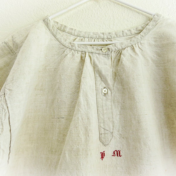 Chemise De Nuit Vintage En Coton Brodé - 100% Coton, Taille 2XL - Broderie Main