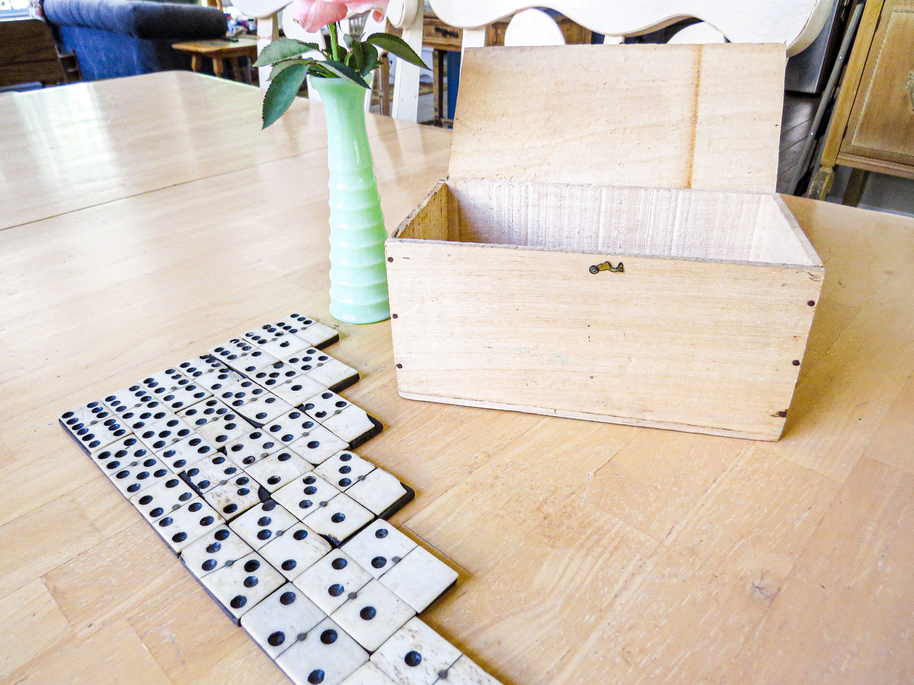 2 Anciens jeu de dominos en os et ebene 1900/1940 +un moderne cadeau