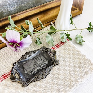 Vintage Lourdes France Ashtray: Basilica Souvenir, Pewter Metal