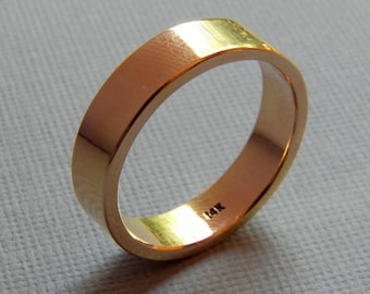 14K Solid Gold Wedding Band Ring - 5mm Minimalist Recycled Gold