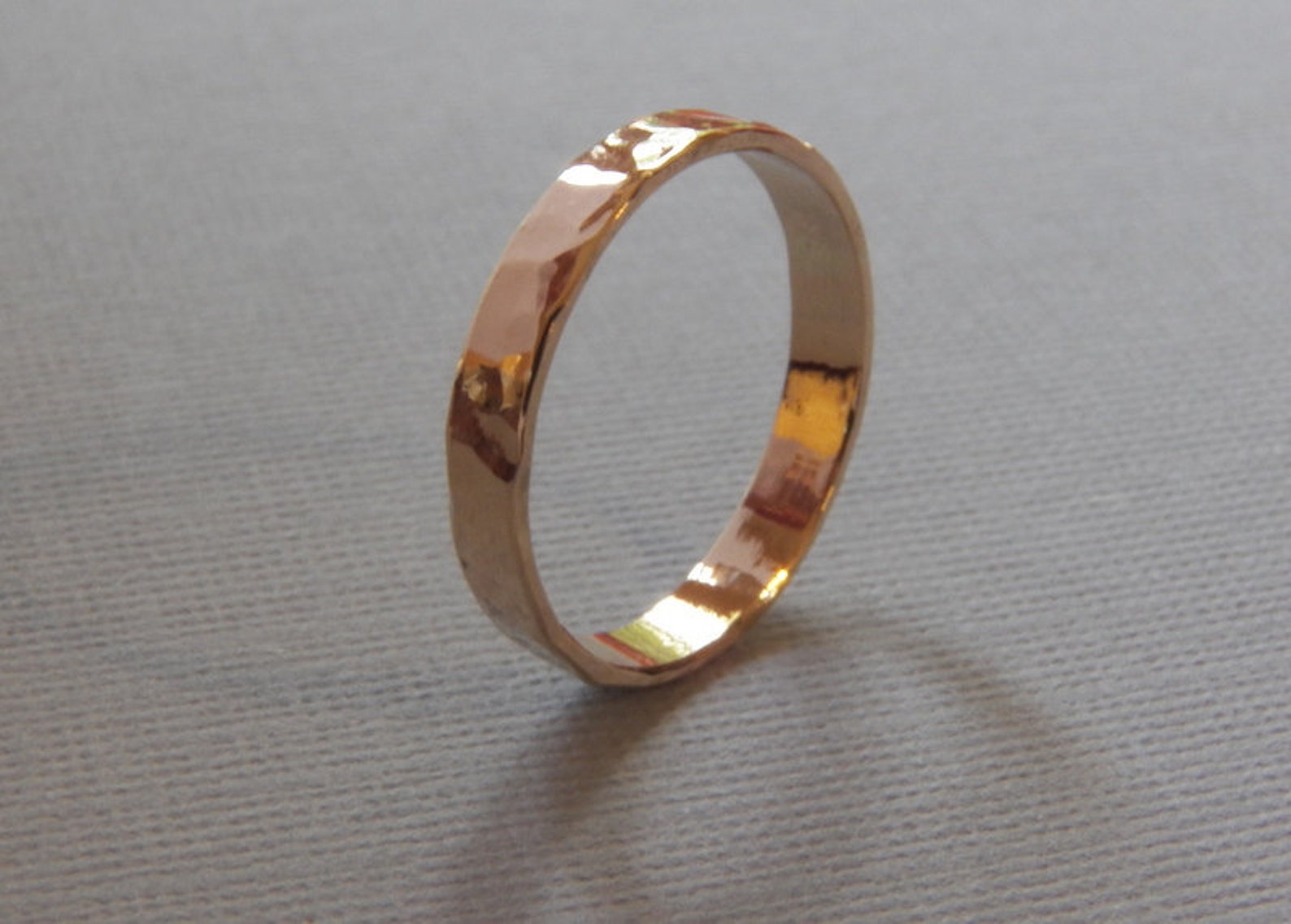 Gold Ring Band 14K Solid Gold Wedding Ring Band 3mm Wide - Etsy UK