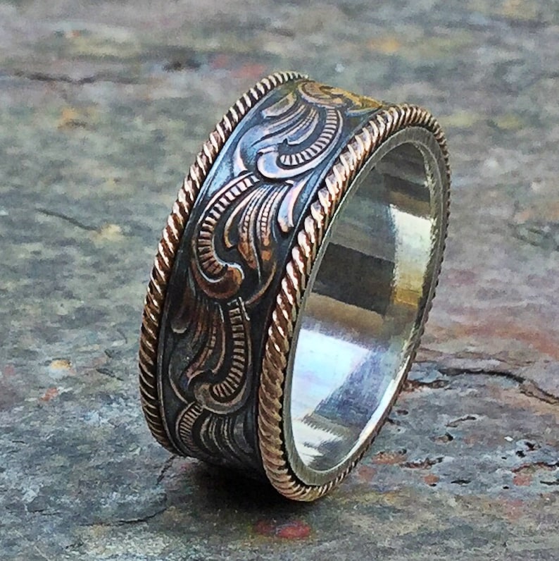 Western Ring Silver Copper 14K Rose Gold Filled Engagement Wedding Ring — free download