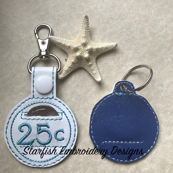 Quarter Keeper Key Fob Snap Tab Digital Embroidery Design