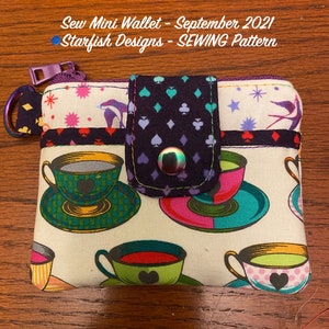 COSTURA - Patrón de costura para mini billetera - Descarga digital en PDF - Linda billetera apta para Fat Quarter - ¡Sin bordado!