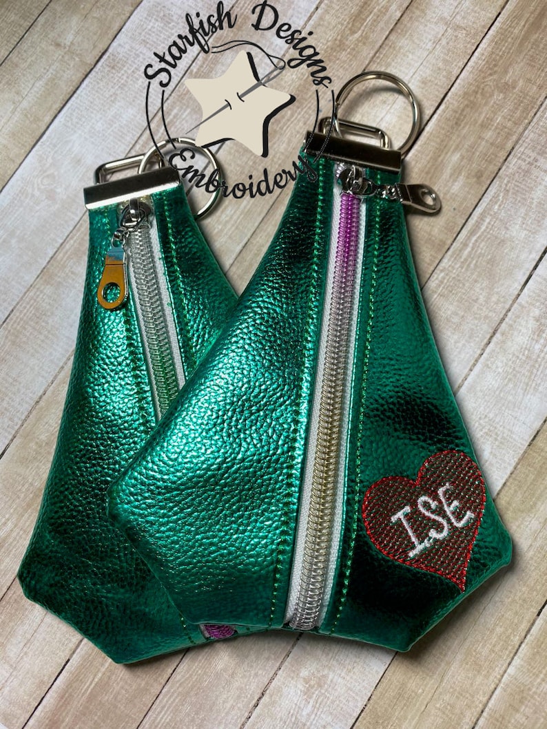 BUNDLE in the Hoop ITH Triangle Key Fob Pouch Zipper Bag Etsy UK