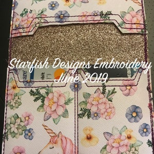 BORDE SIN FORRAR - Cartera ITH en el bastidor para 5x7 y 6x10 - Cartera delgada - El diseño de bordado de Wally