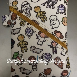 In the Hoop Blank Diagonal Zipper Pouch for Vinyl or Cloth - 6x10, 5x7 (two sizes) and 4x4 - Unlined - Raw Seams