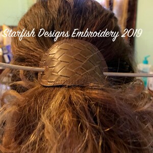 Multi Hoop Listing, Vinyl or Leather Hair Slides, In the Hoop Hair Slides, In the Hoop Barrettes, 4x4 hoop, 5x7 hoop, Embroidery Design image 2