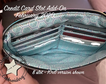 Bundle - "NO ZIPPER POCKET" -- In the Hoop Credit Card Slot Add-On Lining - 13 Size Variations for Hoops from 5x7 up to 8x14