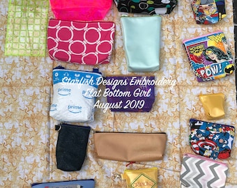 EXCLUSIVE Starfish Designs Flat Bottomed Structured In the Hoop Zipper Bags - HUGE Bundle of 28 size variations up to 14x10 hoop!!!