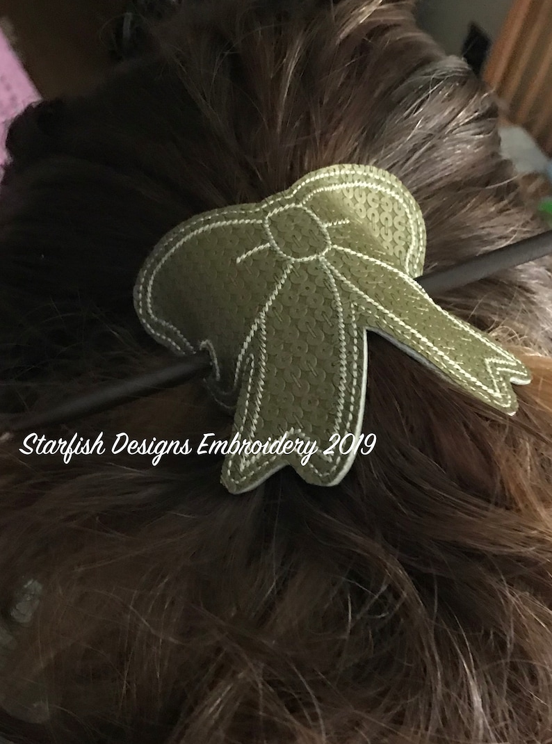 Multi Hoop Listing, Vinyl or Leather Hair Slides, In the Hoop Hair Slides, In the Hoop Barrettes, 4x4 hoop, 5x7 hoop, Embroidery Design image 5