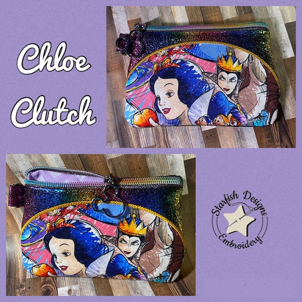 5x7 and 4x4 Chloe Clutch In the Hoop Zipper Bags - Full Lined - No Raw Edges - 4x4, 5x7  Embroidery Design