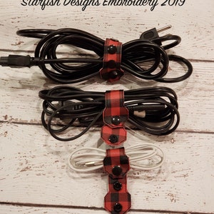 MULTI LISTING In The Hoop Adjustable Cord Keeper Wrappers Organizers Set of 3 Sizes  and 3 Designs 5x7 Hoop Embroidery Design