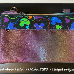 PAQUETE - Clutch Peek-A-Boo HORIZONTAL - Bolsos y carteras con cremallera In the Hoop - Forrado 10 tamaños desde 4x4 - 14x8 - Bolso bandolera bordado