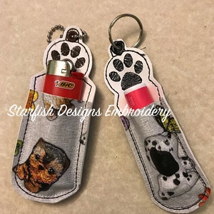 ITH Puppy Paw Lip Balm Holder - In the Hoop Lighter Holder - In the Hoop Holder Embroidery Design Digital Download