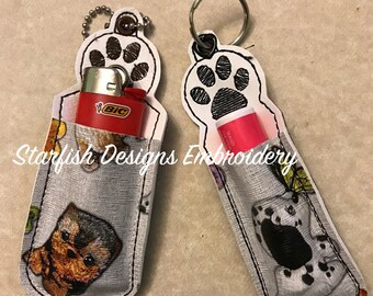 ITH Puppy Paw Lip Balm Holder - In the Hoop Lighter Holder - In the Hoop Holder Embroidery Design Digital Download