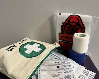 FBG Flat Bottom First Aid Pouch - Fill or Applique - In the Hoop Bag Bundle - 7 sizes hoops 4x4 - 6x10 -DIGITAL DOWNLOAD - Read Description!