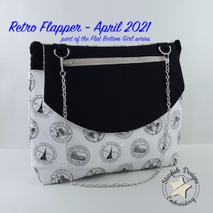 BUNDLE - Read Description First - Retro Flapper - In the Hoop Zipper Bags - Lined 11 sizes from 7x5 - 15x10 - Crossbody Bag Embroidery