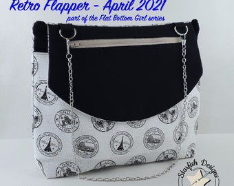 BUNDLE - Read Description First - Retro Flapper - In the Hoop Zipper Bags - Lined 11 sizes from 7x5 - 15x10 - Crossbody Bag Embroidery