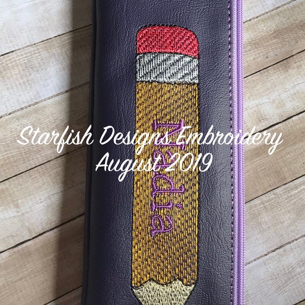 In the Hoop Pencil Case - Lined and Unlined - Embroidery File for 6x10 Hoop - ITH Pencil Case Zipper Pouch