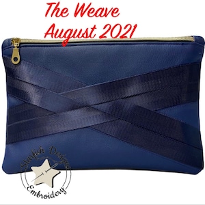 The Weave Clutch BUNDLE - In the Hoop Zipper Bag - Lined 10 sizes from 5x7 - 14x9 - Crossbody Bag Embroidery Woven Strap ITH Design