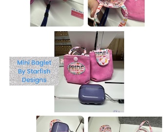 The Baglet Mini Purse - In the Hoop Design - 3 sizes, 2 styles, for 5 unique bags in one package! DIGITAL DOWNLOAD - Read Description!