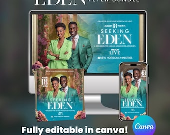 Eden- Church Flyer template bundle for conferences, retreats, events, Mother’s Day, women’s events, obituary, social media posts and more