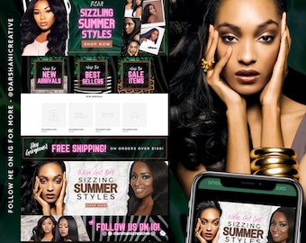 Shopify Animal Print Website Banner Template Bundle: Boutique, Esthetician, Hair, Lash, Nails (Canva Template)